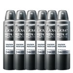 Ficha técnica e caractérísticas do produto Kit Desodorante Antitranspirante Dove Sem Perfume Masculino Aerosol 150ml com 6 Unidades