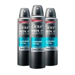 Ficha técnica e caractérísticas do produto Kit Desodorante Dove Aerosol Masculino Men Care Cuidado Total 89g 3 Unidades