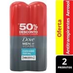 Ficha técnica e caractérísticas do produto Kit Desodorante Dove Aerosol Men Cuidado Total 89g 2 Unidades com 50% de Desconto no Segundo