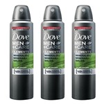 Ficha técnica e caractérísticas do produto Kit Desodorante Dove Men+Care Aerosol Antitranspirante Minerais e Sálvia Masculino 150ml 3 Unidades