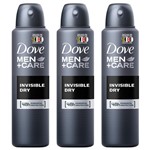 Ficha técnica e caractérísticas do produto Kit Desodorante Dove Men Care Invisible Dry Masculino Aerosol 89g 3 Unidades