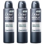 Ficha técnica e caractérísticas do produto Kit Desodorante Dove Men Care Sem Perfume Masculino Aerosol 89g 3 Unidades