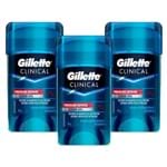 Ficha técnica e caractérísticas do produto Kit Desodorante Gillette Clinical Gel Pressure Defense 45g com 3 Unidades