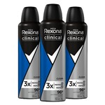 Ficha técnica e caractérísticas do produto Kit 3 Desodorante Masculino Rexona Clinical Aerosol 150ml