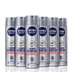 Ficha técnica e caractérísticas do produto Kit Desodorante Nivea Aerosol Silver Protect Masculino 93g 6 Unidades