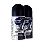 Ficha técnica e caractérísticas do produto Kit Desodorante Nivea For Men Invisible Black e White Power Roll On - 2 X 50ml
