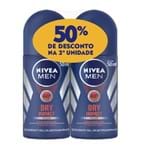 Ficha técnica e caractérísticas do produto Kit Desodorante Nivea Men Roll On Dry Impact 50ml 2 Unidades com 50% de Desconto no Segundo