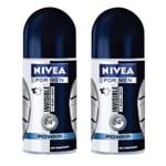 Kit Desodorante Nivea For Men Invisible Black e White Power Roll On