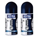 Ficha técnica e caractérísticas do produto Kit Desodorante Nivea Roll On Black White Masculino 50g 2 Unidades