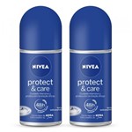 Ficha técnica e caractérísticas do produto Kit Desodorante Nivea Roll-On Protect Care 2 Unidades
