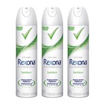 Ficha técnica e caractérísticas do produto Kit Desodorante Rexona Aerosol Bamboo Feminino 175 Ml 3 Unidades