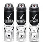 Ficha técnica e caractérísticas do produto Kit Desodorante Rexona Aerosol Invisible 90G 3 Unidades