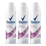 Ficha técnica e caractérísticas do produto Kit Desodorante Rexona Feminino Active Emotion - 3 Unidades - 90ml