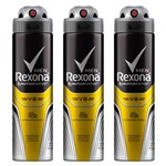 Ficha técnica e caractérísticas do produto Kit Desodorante Rexona V8 Masculino Aerosol 90g 3 Unidades