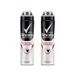 Ficha técnica e caractérísticas do produto Kit 2 Desodorantes Aerossol Antitranspirante Rexona Men Invisible Antibacteriano 150ml - 50%off 2ªun