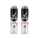 Ficha técnica e caractérísticas do produto Kit 2 Desodorantes Aerossol Antitranspirante Rexona Men Invisible Antibacteriano 150ml