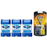 Ficha técnica e caractérísticas do produto Kit 3 Desodorantes Gillette Ant. Clear Gel Cool Wave 82g + Aparelho Proshield