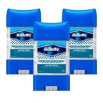 Ficha técnica e caractérísticas do produto Kit 3 Desodorantes Gillette Antitranspirante Clear Gel Antibacterial 82G