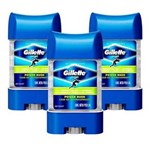 Ficha técnica e caractérísticas do produto Kit 3 Desodorantes Gillette Antitranspirante Clear Gel Power Rush 82G