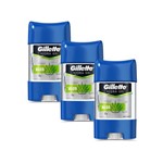 Ficha técnica e caractérísticas do produto Kit 3 Desodorantes Gillette Antitranspirante Gel Hydra Aloe 86g
