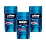 Ficha técnica e caractérísticas do produto Kit 3 Desodorantes Gillette Clinical Gel Pressure Defense 45g - Gilette