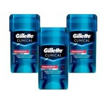 Ficha técnica e caractérísticas do produto Kit 3 Desodorantes Gillette Clinical Gel Pressure Defense 45G
