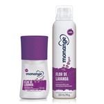 Kit Desodorantes Monange Flor de Lavanda Aerossol 150ml e Roll-on 60ml