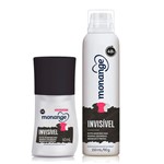 Ficha técnica e caractérísticas do produto Kit Desodorantes Monange Invisível Aerossol 90g e Roll-on 60ml