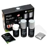 Ficha técnica e caractérísticas do produto Kit Disfarce de Calvície + Spray Fixador + Shampoo Dexe Hair Fibers Castanho Escuro