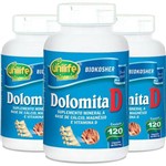 Ficha técnica e caractérísticas do produto Kit - 3 Dolomita com Vitamina D Unilife 120 Cápsulas