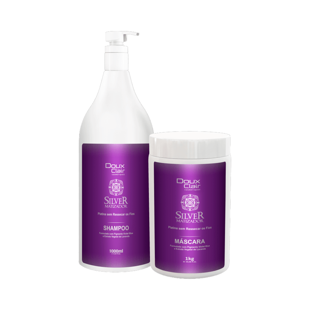 Ficha técnica e caractérísticas do produto Kit Doux Clair Premium Silver Matizador Gloss Shampoo + Máscara