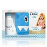 Kit Dove Baby Hidratação Enriquecida Sabonete Líquido 400ml + Toalha de Banho Tubarão