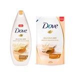 Ficha técnica e caractérísticas do produto Kit Dove Delicious Care Manteiga de Karité e Baunilha Sabonete Líquido 250ml + Refil 220ml