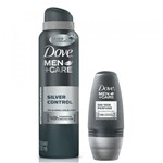 Ficha técnica e caractérísticas do produto Kit Dove Men Care Desodorante Aerosol Silver Control 89g + Desodorante Roll On Sem Perfume 50ml - Dove