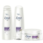 Kit Dove Pós Progressiva Shampoo 400ml + Condicionador 400ml + Creme de Tratamento 350g - Dove