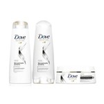Dove Recuperação Extrema Kit Shampoo 400Ml + Condicionador 400Ml + Creme de Tratamento 350G