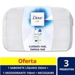 Kit Dove Sabonete Líquido Nutrição Profunda 250ml + Desodorante Original 150ml + Necessaire