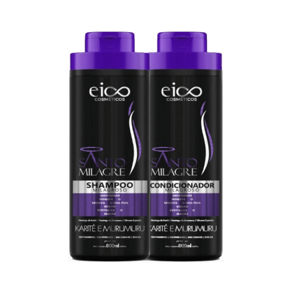 Ficha técnica e caractérísticas do produto Kit Eico Shampoo + Condicionador Santo Milagre 800ml