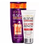 Ficha técnica e caractérísticas do produto Kit Elseve Shampoo Supreme Control 4D L`Oréal + Leave-in de Tratamento Cicatri Renov