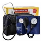 Ficha técnica e caractérísticas do produto Aparelho de Pressão Manual Esfigmomanômetro + Estetoscópio - Premium