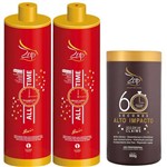 Kit Escova Progressiva Zap Professional + Máscara Hidratação Alto Impacto 60 Segundos 950g