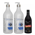 Ficha técnica e caractérísticas do produto Kit Escova Semi Definitiva Power 3D 2x1L com Shampoo Anabolizante Capilar 300ml Forever Liss