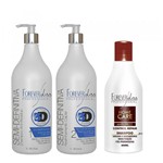Ficha técnica e caractérísticas do produto Kit Escova Semi Definitiva Power 3D 2x1litro e Shampoo Pós Progressiva 300ml Forever Liss