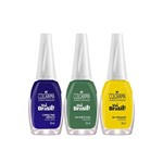 Ficha técnica e caractérísticas do produto Kit 3 Esmaltes Colorama Vai Brasil Verde Amarelo Azul