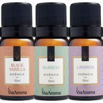 Ficha técnica e caractérísticas do produto Kit especial 3 Essências Bamboo - Black Vanilla - Lavanda Via Aroma