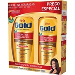 Ficha técnica e caractérísticas do produto Kit Especial Shampoo + Condicionador Niely Gold Queratina Reparação 500ml