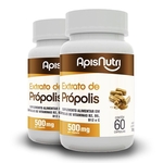 Ficha técnica e caractérísticas do produto Kit 2 Extrato de Própolis 500mg Apisnutri 60 cápsulas