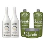 Kit Felps Escova Progressiva De Okra 2x250ml + Manutenção Quiabo Shampoo/Condicionador 250ml + Mascara 300g