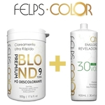 Ficha técnica e caractérísticas do produto Kit Felps Pó Descolorante Premium Blond + Ox Água Oxigenada 30VOL