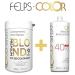 Ficha técnica e caractérísticas do produto Kit Felps Pó Descolorante Premium Blond + Ox Água Oxigenada 40 VOL